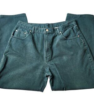 Sasson Jeans Green Size 36/30 High-Waist Straight Mom Jeans Vintage 80s 90s